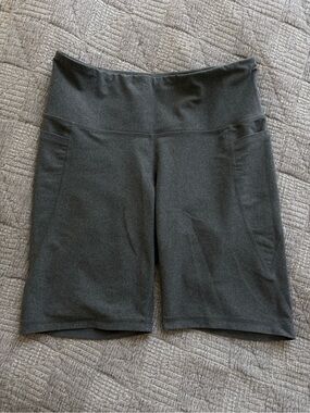 Women's High-Waist Gray Active Biker Shorts